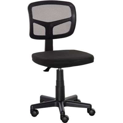 Vinsetto Chaise de Bureau sans Accoudoirs Hauteur Réglable Maille Noir Assise Rembourrée, Pivotant 360°, Fauteuil de Bureau Ergonomique, Chaise d'Ordinateur pour Chambre - Publicité Vinsetto Chaise de Bureau sans Accoudoirs Hauteur Réglable Maille Noir Assise Rembourrée, Pivotant 360°, Fauteuil de Bureau Ergonomique, Chaise d'Ordinateur pour Chambre - Publicité