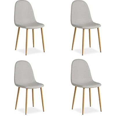 Homestyle4u Chaise Salle à Manger Lot de 4 Gris - Publicité Homestyle4u Chaise Salle à Manger Lot de 4 Gris - Publicité