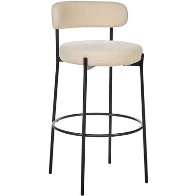 Beliani Lot de 2 Tabourets de Bar Pieds en Acier Dossier sans Accoudoirs en Tissu Bouclé Beige Clair Allison - Publicité Beliani Lot de 2 Tabourets de Bar Pieds en Acier Dossier sans Accoudoirs en Tissu Bouclé Beige Clair Allison - Publicité