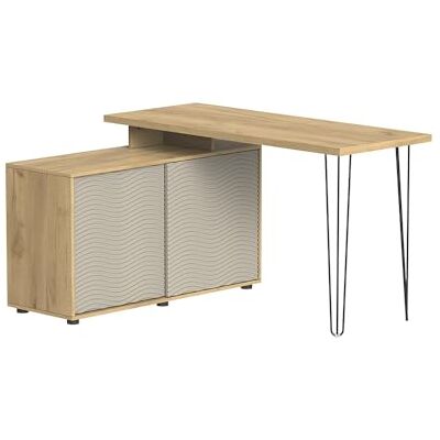 Vicco Bureau d'angle Notivo, Cachemire, 135x55cm avec Armoire de classement, adapté au télétravail et au Bureau - Publicité Vicco Bureau d'angle Notivo, Cachemire, 135x55cm avec Armoire de classement, adapté au télétravail et au Bureau - Publicité