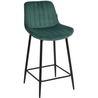 Beliani Lot de 2 Chaises de Bar sans Accoudoirs avec Pieds en Acier et Repose-Pieds Siège en Velours Vert Émeraude Dubrovnik - Publicité Beliani Lot de 2 Chaises de Bar sans Accoudoirs avec Pieds en Acier et Repose-Pieds Siège en Velours Vert Émeraude Dubrovnik - Publicité