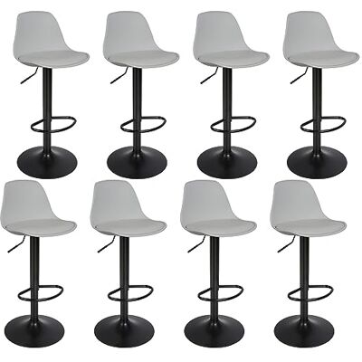 LANTUS Lot de 8 tabourets de Bar, Tabouret de Bar en Cuir synthétique réglable en Hauteur,tabourets de Bar Cuisine Design SIG,Réglable en Hauteur et Rotative à 360°-8pc-B Gris Clair - Publicité LANTUS Lot de 8 tabourets de Bar, Tabouret de Bar en Cuir synthétique réglable en Hauteur,tabourets de Bar Cuisine Design SIG,Réglable en Hauteur et Rotative à 360°-8pc-B Gris Clair - Publicité