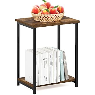 Furinno Simpliste Table D'appoint avec Cadre en Métal, Pin Ambré - Publicité Furinno Simpliste Table D'appoint avec Cadre en Métal, Pin Ambré - Publicité