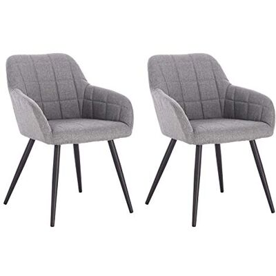WOLTU Lot de 2 Chaise de Salle à Manger,Lin,Gris Clair - Publicité WOLTU Lot de 2 Chaise de Salle à Manger,Lin,Gris Clair - Publicité