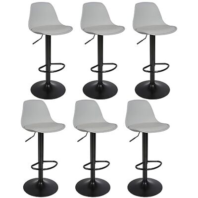 LANTUS Lot de 6 tabourets de Bar, Tabouret de Bar en Cuir synthétique réglable en Hauteur,tabourets de Bar Cuisine Design SIG,Réglable en Hauteur et Rotative à 360°-6pc-B Gris Clair - Publicité LANTUS Lot de 6 tabourets de Bar, Tabouret de Bar en Cuir synthétique réglable en Hauteur,tabourets de Bar Cuisine Design SIG,Réglable en Hauteur et Rotative à 360°-6pc-B Gris Clair - Publicité