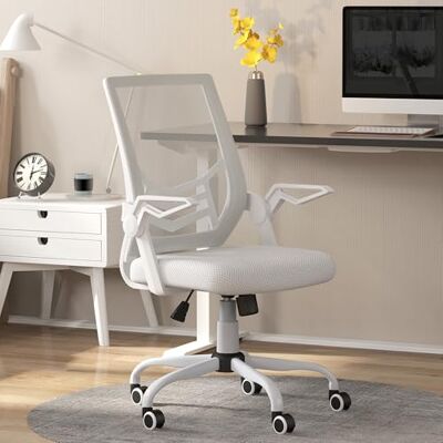 Chaise de Bureau Pivotante en Maille Blanche Vinsetto - Mobilier de Bureau - Publicité Chaise de Bureau Pivotante en Maille Blanche Vinsetto - Mobilier de Bureau - Publicité