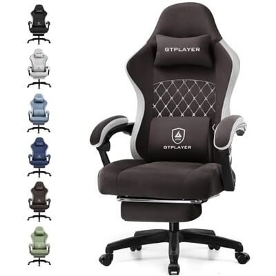 GTPLAYER Chaise Gaming Bureau Ergonomique Fauteuil Gaming Leathaire, accoudoir inclinable, avec Repose-Pieds… - Publicité GTPLAYER Chaise Gaming Bureau Ergonomique Fauteuil Gaming Leathaire, accoudoir inclinable, avec Repose-Pieds… - Publicité