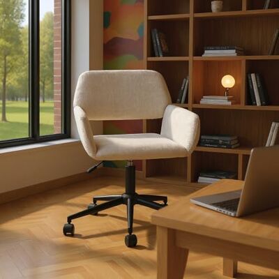 FurnitureR Chaise de Bureau Beige, Style Moderne, Housse en Chenille, réglable en Hauteur, pivotante, Convient pour la Maison et Le Bureau, Rembourrage Confortable, Design Robuste - Publicité FurnitureR Chaise de Bureau Beige, Style Moderne, Housse en Chenille, réglable en Hauteur, pivotante, Convient pour la Maison et Le Bureau, Rembourrage Confortable, Design Robuste - Publicité