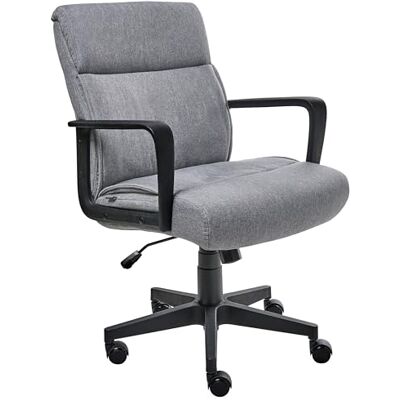 Beliani Chaise de Bureau en Tissu Rembourré Pivotante et Hauteur Réglable Gris Byron - Publicité Beliani Chaise de Bureau en Tissu Rembourré Pivotante et Hauteur Réglable Gris Byron - Publicité
