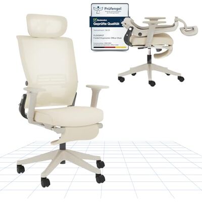 FLEXISPOT Foldex Chaise Bureau Pliante, Chaise Ergonomique avec Support Lombaire, Accoudoirs Réglables en Hauteur, Appui-Tête 2D, Chaises de Bureau avec Repose-Pieds, Beige - Publicité FLEXISPOT Foldex Chaise Bureau Pliante, Chaise Ergonomique avec Support Lombaire, Accoudoirs Réglables en Hauteur, Appui-Tête 2D, Chaises de Bureau avec Repose-Pieds, Beige - Publicité