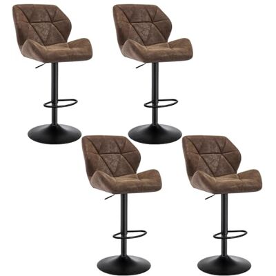 WOLTU Lot de 4 Tabouret de Bar réglable en Hauteur Chaise Haute pour Bar avec Dossier siège rembouré en Similicuir Pied en métal,Brun Foncé BH287dbr-4 - Publicité WOLTU Lot de 4 Tabouret de Bar réglable en Hauteur Chaise Haute pour Bar avec Dossier siège rembouré en Similicuir Pied en métal,Brun Foncé BH287dbr-4 - Publicité