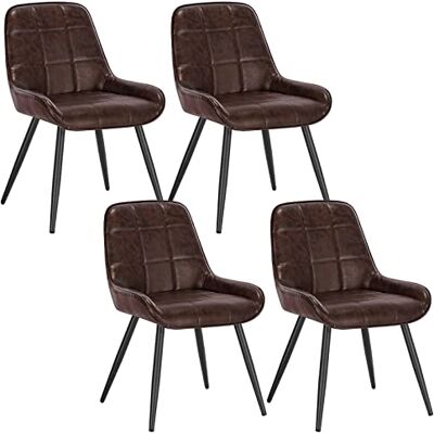 WOLTU Lot de 4 Chaises de Salle à Manger,Similicuir,Marron Foncé Chaise avec Accoudoir Bas Rembourré, Pieds en Métal, pour Salle à Manger, Salon et Cuisine - Publicité WOLTU Lot de 4 Chaises de Salle à Manger,Similicuir,Marron Foncé Chaise avec Accoudoir Bas Rembourré, Pieds en Métal, pour Salle à Manger, Salon et Cuisine - Publicité