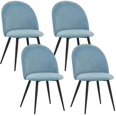 Albatros chaises de Salle à Manger Capo avec revêtement en Velours, Set de 4, Bleu Design Vintage élégant, revêtement en Velours, Chaise rembourrée certifiée SGS Chaise de Cuisine Moderne - Publicité Albatros chaises de Salle à Manger Capo avec revêtement en Velours, Set de 4, Bleu Design Vintage élégant, revêtement en Velours, Chaise rembourrée certifiée SGS Chaise de Cuisine Moderne - Publicité