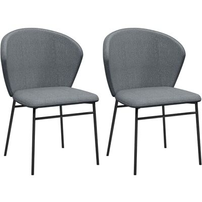 HOMCOM Lot de 2 chaises de Salle à Manger, Chaise de Cuisine, Assise rembourrée en Tissu Aspect Lin, Pieds en Acier Stable, Chaise de Salle de Bureau, Design Moderne, Gris - Publicité HOMCOM Lot de 2 chaises de Salle à Manger, Chaise de Cuisine, Assise rembourrée en Tissu Aspect Lin, Pieds en Acier Stable, Chaise de Salle de Bureau, Design Moderne, Gris - Publicité