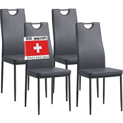 Albatros Salerno, Lot de 4 Chaises de Salle à Manger, Gris, SGS Tested - Publicité Albatros Salerno, Lot de 4 Chaises de Salle à Manger, Gris, SGS Tested - Publicité
