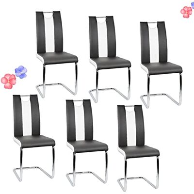 LANTUS Lot de 6 Chaises Salle à Manger Chaise de Cuisine avec avec Assise et Dossier en PU, Pieds en Métal, Chaise Modern pour Salle à Manger, Salon, Cuisine, Bureau - Publicité LANTUS Lot de 6 Chaises Salle à Manger Chaise de Cuisine avec avec Assise et Dossier en PU, Pieds en Métal, Chaise Modern pour Salle à Manger, Salon, Cuisine, Bureau - Publicité