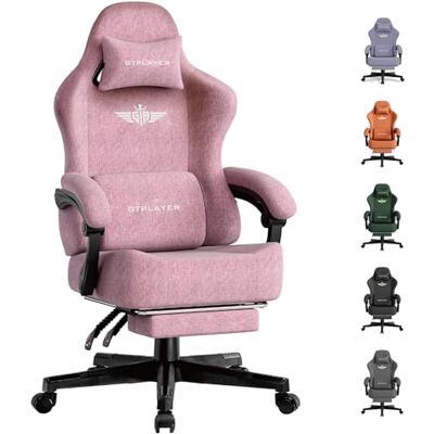 GTPLAYER Chaise de Gaming Respirante Ergonomique Tissu de qualité supérieure Chaise Ergonomique en Polycarbonate Dossier réglable à 160° et Repose-Pieds Extensible -Charge 180 kg Rosa - Publicité GTPLAYER Chaise de Gaming Respirante Ergonomique Tissu de qualité supérieure Chaise Ergonomique en Polycarbonate Dossier réglable à 160° et Repose-Pieds Extensible -Charge 180 kg Rosa - Publicité