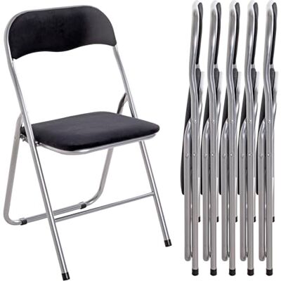HAKU Chaise Pliante rembourrée Lot de 6 chaises Pliantes Confortables Couleur alu, Noir, métal, Rembourrage en Velours du Dossier et de l'assise Dimensions : L 45 x H 81 x P 45 cm, Style : Moderne - Publicité HAKU Chaise Pliante rembourrée Lot de 6 chaises Pliantes Confortables Couleur alu, Noir, métal, Rembourrage en Velours du Dossier et de l'assise Dimensions : L 45 x H 81 x P 45 cm, Style : Moderne - Publicité
