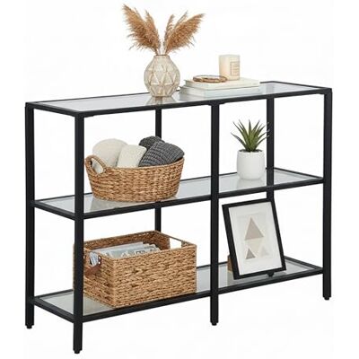 Relaxdays Console , H x L x P : 73 x 100 x 30 cm, métal, Verre, Console étroite pour entrée, Table d'entrée Noire. Publicité Relaxdays Console , H x L x P : 73 x 100 x 30 cm, métal, Verre, Console étroite pour entrée, Table d'entrée Noire. Publicité