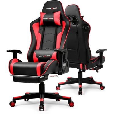 GTPLAYER Chaise de Jeu avec Haut-parleurs Bluetooth, Dossier et Hauteur réglables, accoudoirs 3D, Repose-Pieds, Chaise d'ordinateur Ergonomique pour Joueurs (Rouge Brique) - Publicité GTPLAYER Chaise de Jeu avec Haut-parleurs Bluetooth, Dossier et Hauteur réglables, accoudoirs 3D, Repose-Pieds, Chaise d'ordinateur Ergonomique pour Joueurs (Rouge Brique) - Publicité