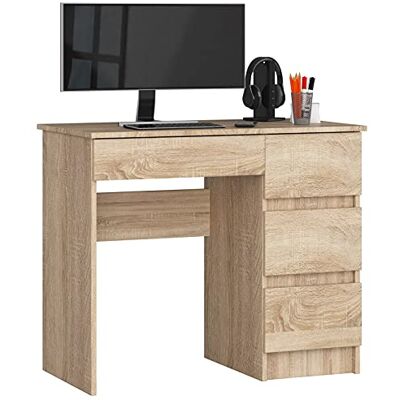 AKORD Bureau avec Rangement Table de Bureau Tiroir 4 tiroirs Bureaux Haute qualité Bureau Adolescent Garcon pour la Maison Petit Meuble Ordinateur Chêne Sonoma - Publicité AKORD Bureau avec Rangement Table de Bureau Tiroir 4 tiroirs Bureaux Haute qualité Bureau Adolescent Garcon pour la Maison Petit Meuble Ordinateur Chêne Sonoma - Publicité