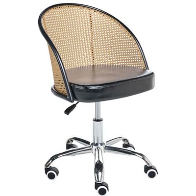 Beliani Chaise de Bureau en Cuir PU et Rotin PE Tresse Viennoise Dossier Pivotant Réglable Noir Baltimore - Publicité Beliani Chaise de Bureau en Cuir PU et Rotin PE Tresse Viennoise Dossier Pivotant Réglable Noir Baltimore - Publicité