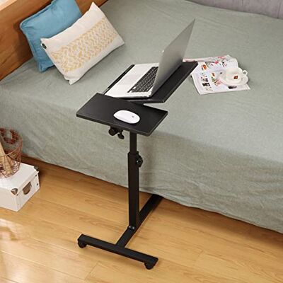 LANTUS Table Ordinateur Portable Hauteur réglable Bois Support avec 4 roulettes tablettes Jaune,Support Pliable,60 * 34,5 * 58/90cm (Noir) - Publicité LANTUS Table Ordinateur Portable Hauteur réglable Bois Support avec 4 roulettes tablettes Jaune,Support Pliable,60 * 34,5 * 58/90cm (Noir) - Publicité