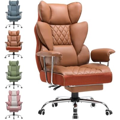 GTPLAYER Chaise Gaming, Bureau Soutien Lombaire Ressorts, siège Large accoudoirs Souple, Repose-Pieds, Hauteur réglable, Supporte 180 kg, Simili Cuir Brun - Publicité GTPLAYER Chaise Gaming, Bureau Soutien Lombaire Ressorts, siège Large accoudoirs Souple, Repose-Pieds, Hauteur réglable, Supporte 180 kg, Simili Cuir Brun - Publicité