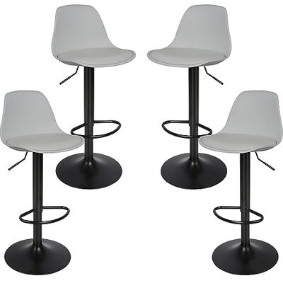 LANTUS Lot de 4 tabourets de Bar, Tabouret de Bar en Cuir synthétique réglable en Hauteur,tabourets de Bar Cuisine Design SIG,Réglable en Hauteur et Rotative à 360°-4pc-B Gris Clair - Publicité LANTUS Lot de 4 tabourets de Bar, Tabouret de Bar en Cuir synthétique réglable en Hauteur,tabourets de Bar Cuisine Design SIG,Réglable en Hauteur et Rotative à 360°-4pc-B Gris Clair - Publicité
