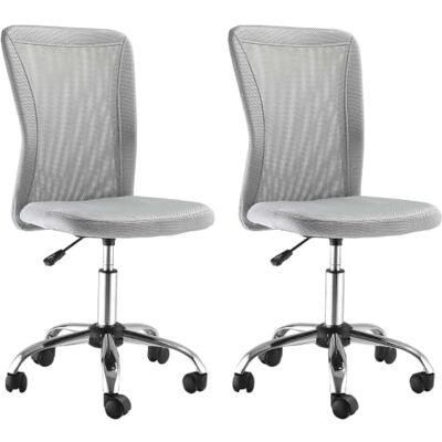 Vinsetto Lot 2 Chaises de Bureau Ergonomique Hauteur Réglable Maille Gris Piètement Chromé, Pivotant 360° - Publicité Vinsetto Lot 2 Chaises de Bureau Ergonomique Hauteur Réglable Maille Gris Piètement Chromé, Pivotant 360° - Publicité
