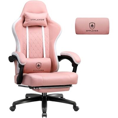 GTPLAYER Chaise de Gaming en Tissu avec Coussin à Ressorts ensachés Ergonomique Pivotante avec Repose-Pieds Charge maximale : 150 kg Rose - Publicité GTPLAYER Chaise de Gaming en Tissu avec Coussin à Ressorts ensachés Ergonomique Pivotante avec Repose-Pieds Charge maximale : 150 kg Rose - Publicité