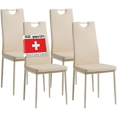 Albatros Salerno, Lot de 4 Chaises de Salle à Manger, Beige, SGS Tested - Publicité Albatros Salerno, Lot de 4 Chaises de Salle à Manger, Beige, SGS Tested - Publicité