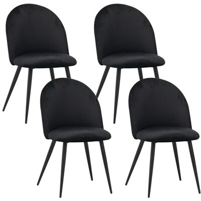 Albatros chaises de Salle à Manger Capo avec revêtement en Velours, Set de 4, Noir Design Vintage élégant, revêtement en Velours, Chaise rembourrée certifiée SGS Chaise de Cuisine Moderne - Publicité Albatros chaises de Salle à Manger Capo avec revêtement en Velours, Set de 4, Noir Design Vintage élégant, revêtement en Velours, Chaise rembourrée certifiée SGS Chaise de Cuisine Moderne - Publicité
