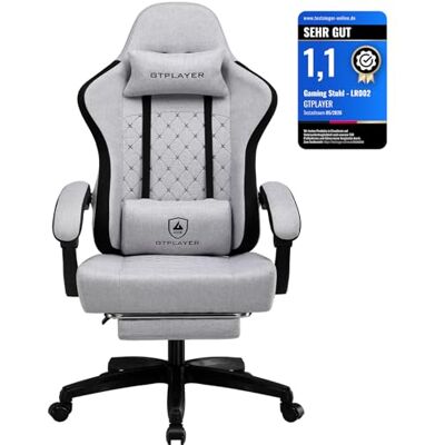GTPLAYER Chaise de Gaming, Chaise de Bureau avec Coussin à Ressorts ensachés, accoudoirs et Repose-Pieds articulés, Chaise d'ordinateur Ergonomique à Dossier Haut, Supporte 150 kg, FG - Publicité GTPLAYER Chaise de Gaming, Chaise de Bureau avec Coussin à Ressorts ensachés, accoudoirs et Repose-Pieds articulés, Chaise d'ordinateur Ergonomique à Dossier Haut, Supporte 150 kg, FG - Publicité