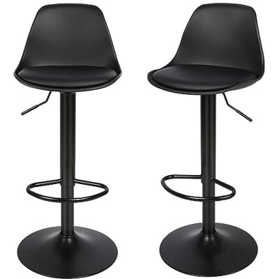 LANTUS Tabourets de Bar Lot de 2 pivotant- Lot de 2 chaises de Bar réglable,Réglable en Hauteur et Rotative à 360°,Robuste et Ultra Silencieux-2pc-B Noir Pur - Publicité LANTUS Tabourets de Bar Lot de 2 pivotant- Lot de 2 chaises de Bar réglable,Réglable en Hauteur et Rotative à 360°,Robuste et Ultra Silencieux-2pc-B Noir Pur - Publicité