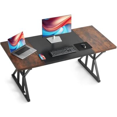 VEVOR Bureau de Direction 180 x 80 cm, Grande Table d'ordinateur Moderne et Simple, Table d'étude en Bois avec Cadre en métal, Charge 68 kg, Poste de Travail pour Bureau à Domicile, Marron et Noir - Publicité VEVOR Bureau de Direction 180 x 80 cm, Grande Table d'ordinateur Moderne et Simple, Table d'étude en Bois avec Cadre en métal, Charge 68 kg, Poste de Travail pour Bureau à Domicile, Marron et Noir - Publicité