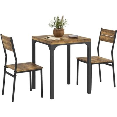 HOMCOM Ensemble Table et Chaises pour 2 Personnes, Rustique - Publicité HOMCOM Ensemble Table et Chaises pour 2 Personnes, Rustique - Publicité