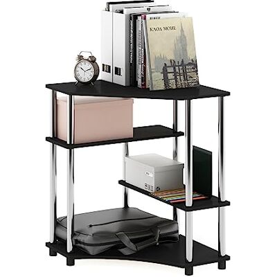 Bureau d'angle peu encombrant Furinno Turn-N-Tube - Acier inoxydable & Americano - Publicité Bureau d'angle peu encombrant Furinno Turn-N-Tube - Acier inoxydable & Americano - Publicité