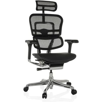 hjh OFFICE Chaise de Bureau Ergonomique ERGOHUMAN GEN 2 Design Original, Utilisation 24h/24, Fauteuil de Bureau avec Soutien Lombaire Flexible, Assise rembourrée en Cuir, Dossier résille Noir - Publicité hjh OFFICE Chaise de Bureau Ergonomique ERGOHUMAN GEN 2 Design Original, Utilisation 24h/24, Fauteuil de Bureau avec Soutien Lombaire Flexible, Assise rembourrée en Cuir, Dossier résille Noir - Publicité