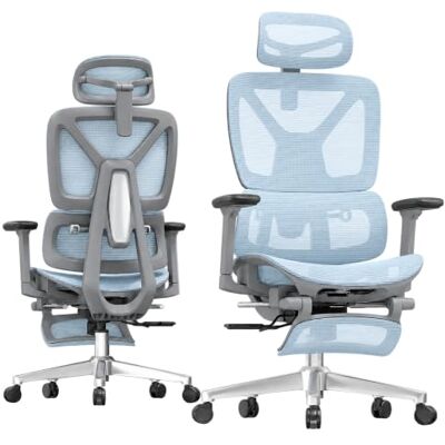 FLEXISPOT ErgoX Chaise de Bureau Ergonomique Chaise Gaming en Maille Respirante, Accoudoirs 3D, Appuie-tête Réglable, Pivotante Réglable Hauteur, Bureau & Gaming, Bleu - Publicité FLEXISPOT ErgoX Chaise de Bureau Ergonomique Chaise Gaming en Maille Respirante, Accoudoirs 3D, Appuie-tête Réglable, Pivotante Réglable Hauteur, Bureau & Gaming, Bleu - Publicité
