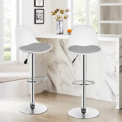 LANTUS Tabourets de Bar Lot de 2 pivotant- Lot de 2 chaises de Bar réglable,Réglable en Hauteur et Rotative à 360°,Robuste et Ultra Silencieux-2 pièces (Blanc + Gris Clair) - Publicité LANTUS Tabourets de Bar Lot de 2 pivotant- Lot de 2 chaises de Bar réglable,Réglable en Hauteur et Rotative à 360°,Robuste et Ultra Silencieux-2 pièces (Blanc + Gris Clair) - Publicité