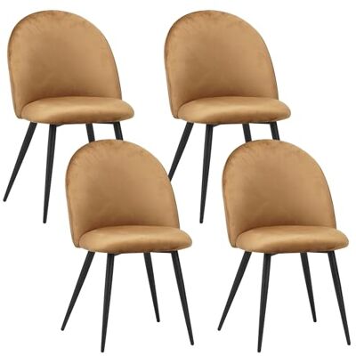 Albatros Capo Lot de 4 chaises de salle à manger avec housse en velours Marron – Design vintage élégant avec housse en velours – Chaise rembourrée certifiée SGS – Chaise de cuisine moderne - Publicité Albatros Capo Lot de 4 chaises de salle à manger avec housse en velours Marron – Design vintage élégant avec housse en velours – Chaise rembourrée certifiée SGS – Chaise de cuisine moderne - Publicité