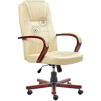 Beliani Chaise de Bureau Fauteuil en Cuir Beige avec Fonction de Massage et Chauffage Hauteur Réglable et Roulettes Pratique et Élégante - Publicité Beliani Chaise de Bureau Fauteuil en Cuir Beige avec Fonction de Massage et Chauffage Hauteur Réglable et Roulettes Pratique et Élégante - Publicité