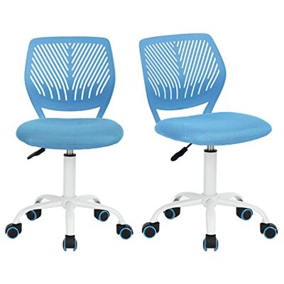 FurnitureR 2pcs Colourful Desk Chair, Siège D'ordinateur Moderne et Réglable, Chaise de Travail Pivotante sans Accoudoir, Salle d'étude pour Enfants, Bureau à Domicile, Bleu - Publicité FurnitureR 2pcs Colourful Desk Chair, Siège D'ordinateur Moderne et Réglable, Chaise de Travail Pivotante sans Accoudoir, Salle d'étude pour Enfants, Bureau à Domicile, Bleu - Publicité
