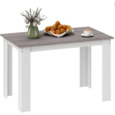 HOMCOM Table à Manger Rectangulaire pour 4 à 6 Personnes, Gris et Blanc Table de Cuisine, Style Moderne, Pieds Triangulaires Plus Stable, 120 x 69 x 75 cm - Publicité HOMCOM Table à Manger Rectangulaire pour 4 à 6 Personnes, Gris et Blanc Table de Cuisine, Style Moderne, Pieds Triangulaires Plus Stable, 120 x 69 x 75 cm - Publicité