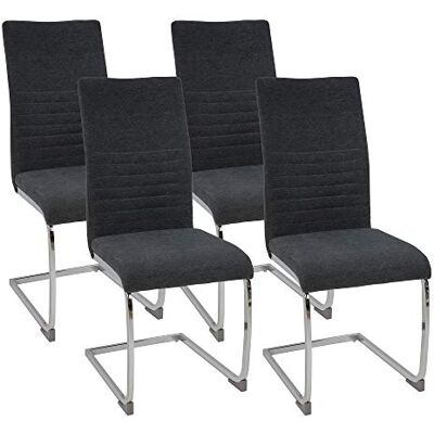 Albatros Chaise Cantilever Lugano Lot de 4 chaises, Gris, Testé par SGS - Publicité Albatros Chaise Cantilever Lugano Lot de 4 chaises, Gris, Testé par SGS - Publicité