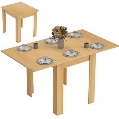 HOMCOM Table à Manger Extensible Rectangle pour 4 à 6 Personnes, Table de Cuisine 70-140 cm, Patins en Feutre, Style Moderne, pour Petits espaces, Salle à Manger, Salon, Bois Naturel - Publicité HOMCOM Table à Manger Extensible Rectangle pour 4 à 6 Personnes, Table de Cuisine 70-140 cm, Patins en Feutre, Style Moderne, pour Petits espaces, Salle à Manger, Salon, Bois Naturel - Publicité