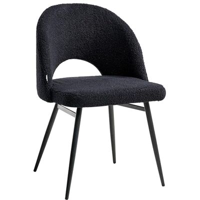 Beliani Lot de 2 Chaises de Salle à Manger Modernes Dossier Découpé Assise Rembourrage en Tissu Bouclé Noir Onaga - Publicité Beliani Lot de 2 Chaises de Salle à Manger Modernes Dossier Découpé Assise Rembourrage en Tissu Bouclé Noir Onaga - Publicité