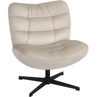 HOMCOM Fauteuil Salon pivotant à 360° en Chenille sans Accoudoirs Crème Chaise Rembourrée, Assise et Dossier Extra-Larges, Pieds Croisés en Acier, Fauteuil de Chambre, Salon, Bureau - Publicité HOMCOM Fauteuil Salon pivotant à 360° en Chenille sans Accoudoirs Crème Chaise Rembourrée, Assise et Dossier Extra-Larges, Pieds Croisés en Acier, Fauteuil de Chambre, Salon, Bureau - Publicité