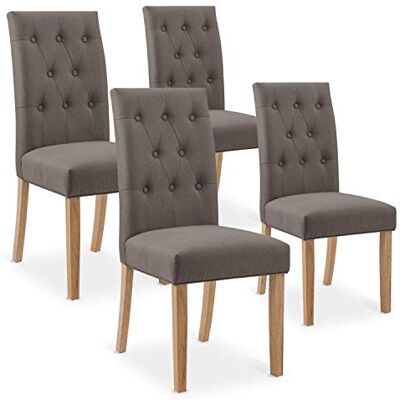 Intense Déco - Gaya - Taupe - Fabric - Dining chairs - Publicité Intense Déco - Gaya - Taupe - Fabric - Dining chairs - Publicité